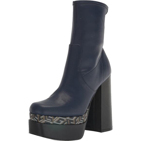 Guess Women Tall Heel Platform Sock Booties Caballa Size US 7M Medium Navy Blue - Picture 1 of 6